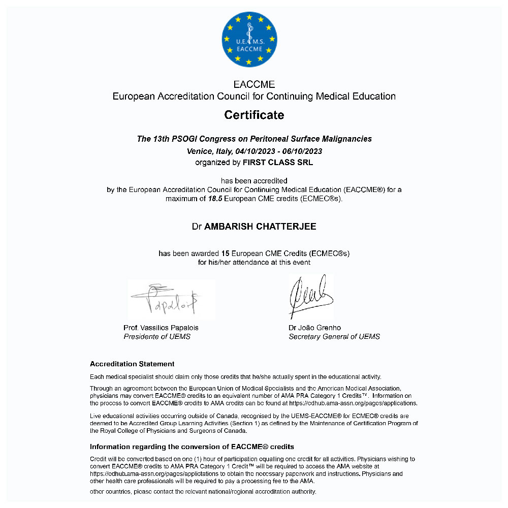 Chatterjee ambarish eaccme accreditation certificate